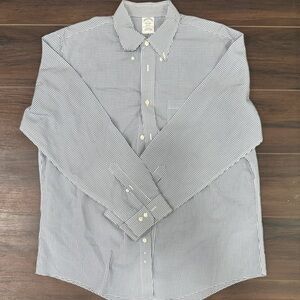 Brooks Brothers Navy and White Checkered Button Down Shirt